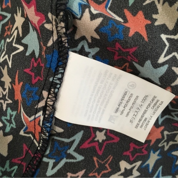 J.CREW Size 0 One Shoulder Star Print Blouse Multicolor Kaleidos - Picture 7 of 8